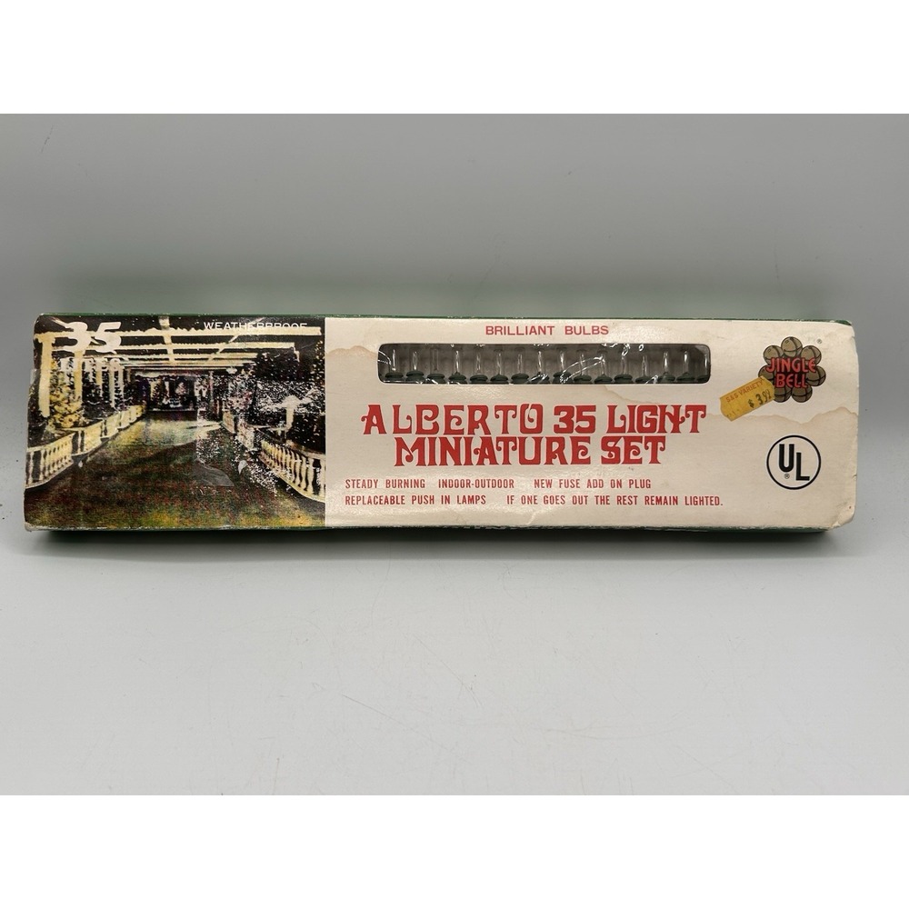 Vintage Jingle Bell Alberto 35 Light‎ Miniature Set Christmas Lights